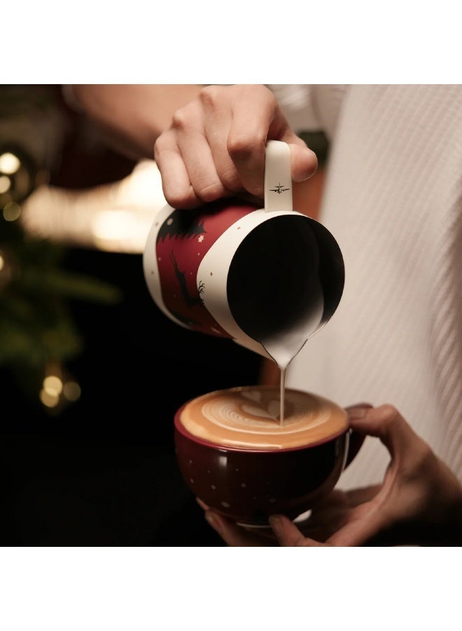 MHW-3BOMBER Milk Pitcher 5.0 Christmas Edition – 600 ml Stainless Steel Milk Frothing Jug with Precision Pour Spout, Ergonomic Handle, Professional Barista Latte Art Pitcher - Image 4